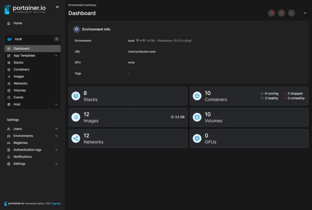 Portainer Dashboard